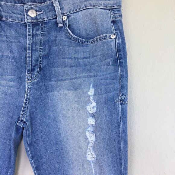 Level 99 Anthropologie Jeans Women Size 29 Slouchy Straight Cuffs Mid Rise Boho - Picture 8 of 14